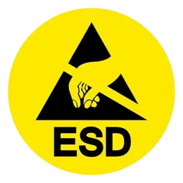 Símbolo de atenção ESD antiestático